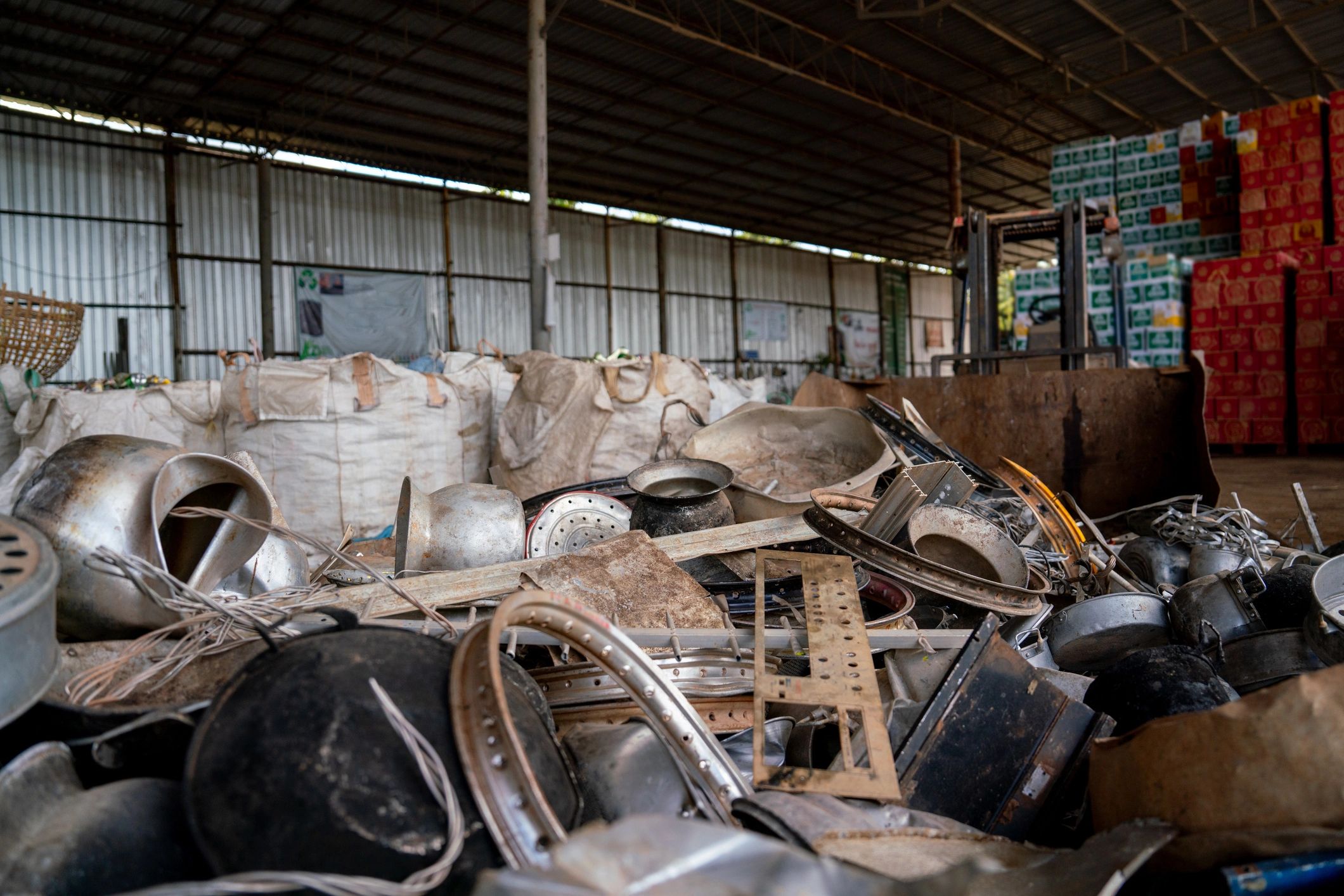 Pile of recyclable construction materials