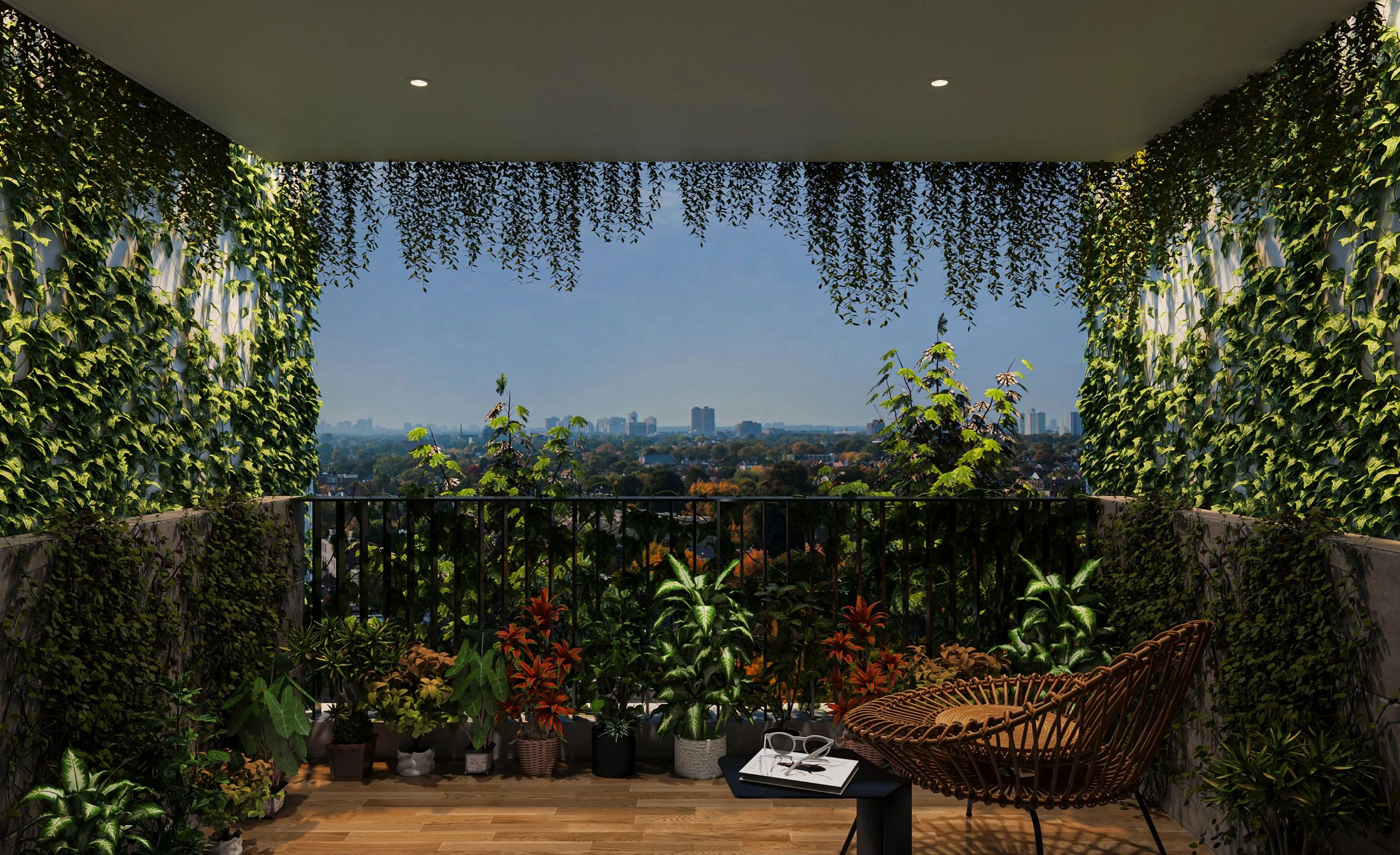 Outdoor patio with decorative lighting