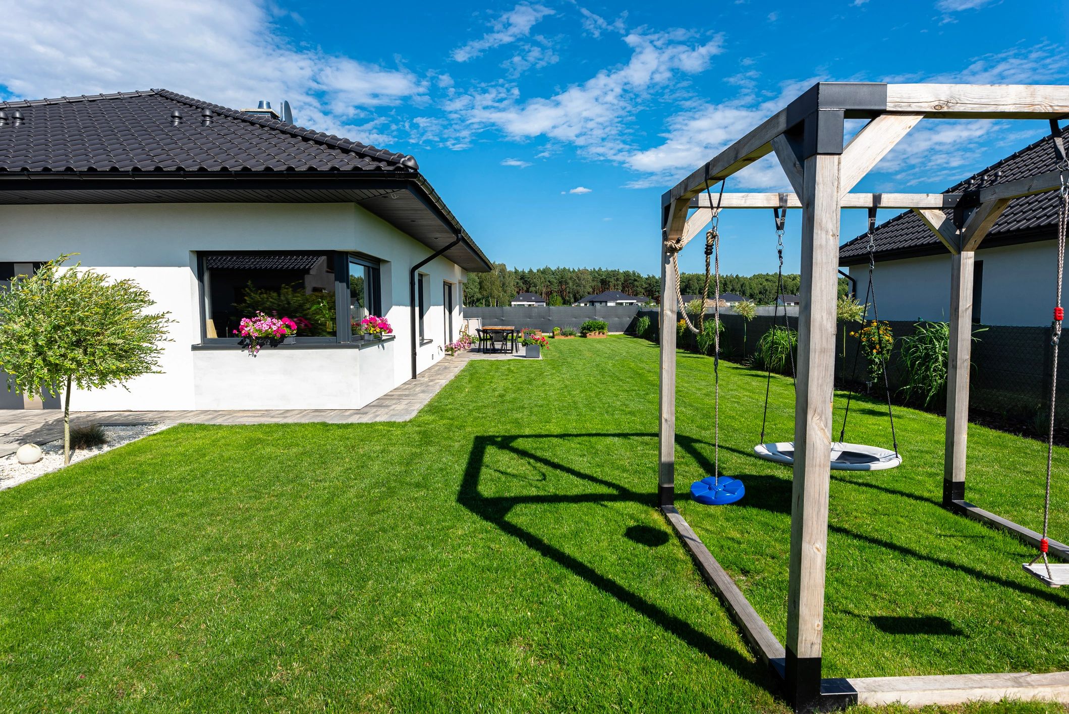Residential backyard and outdoor living area suited to fencing and gate upgrades