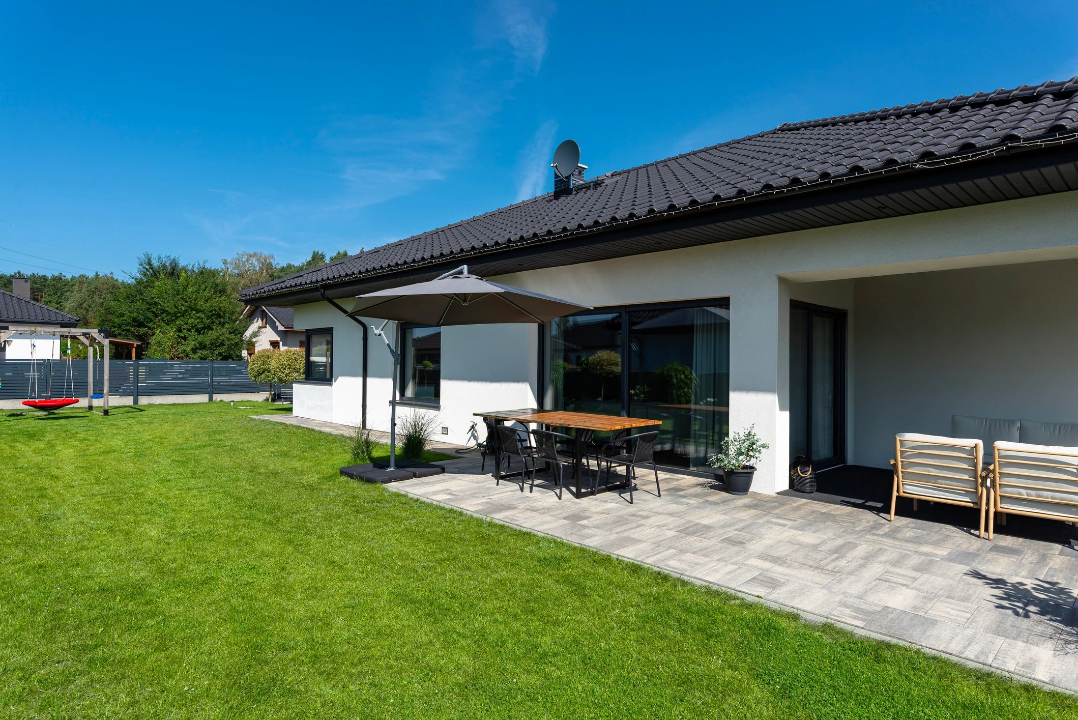 Covered porch area at a residential home