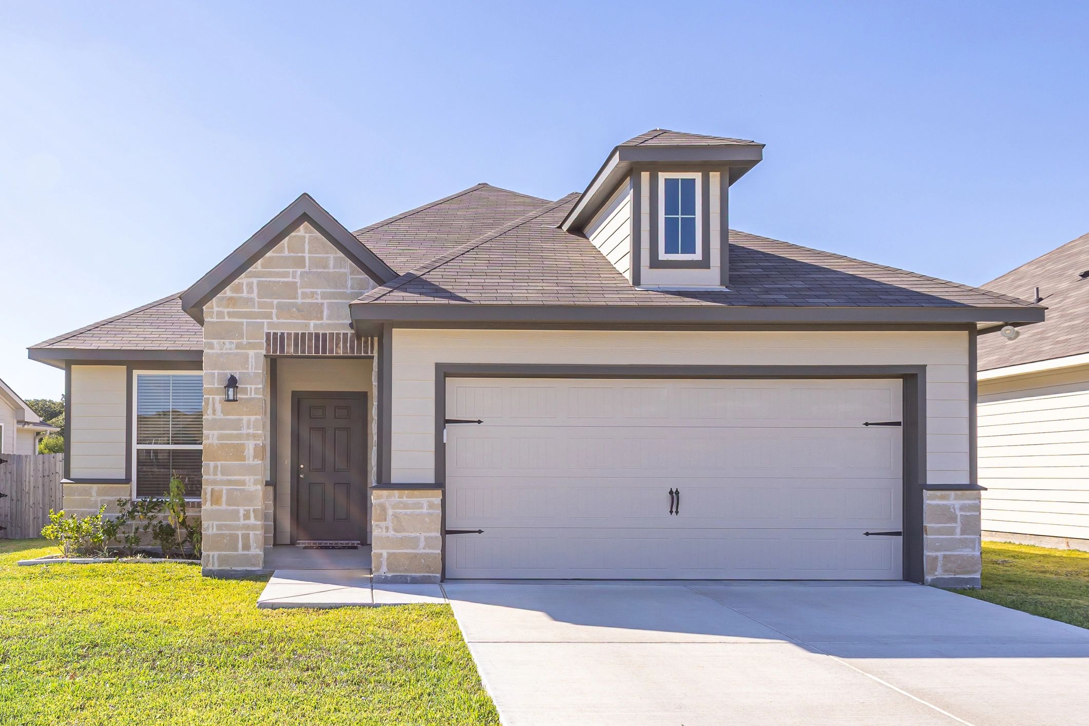 Traditional suburban home exterior in Texas
