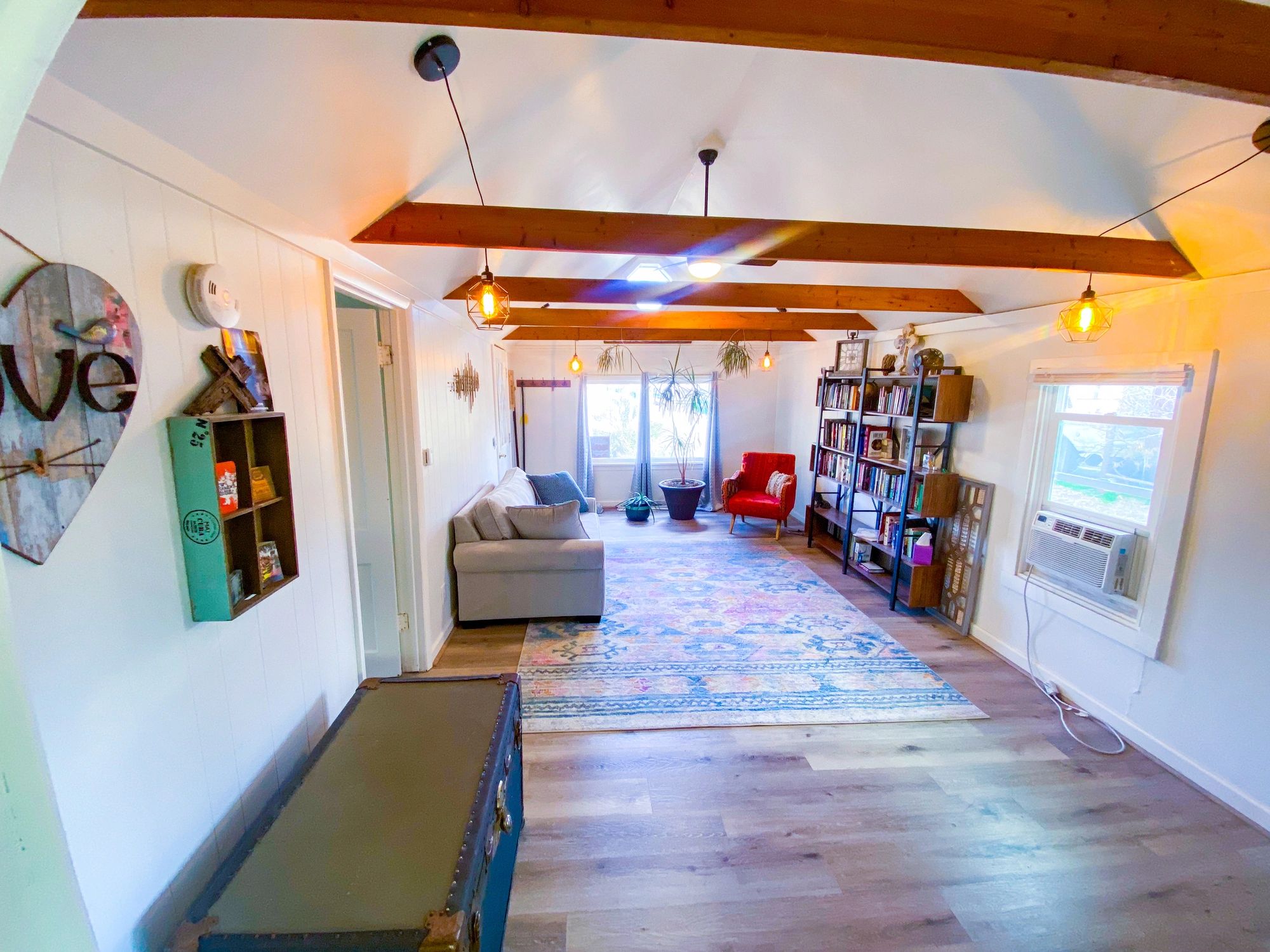 Living room with upgraded lighting