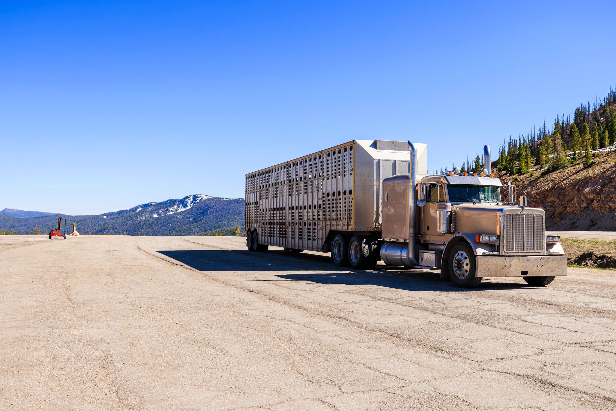 Truck and trailer used for hauling removal loads