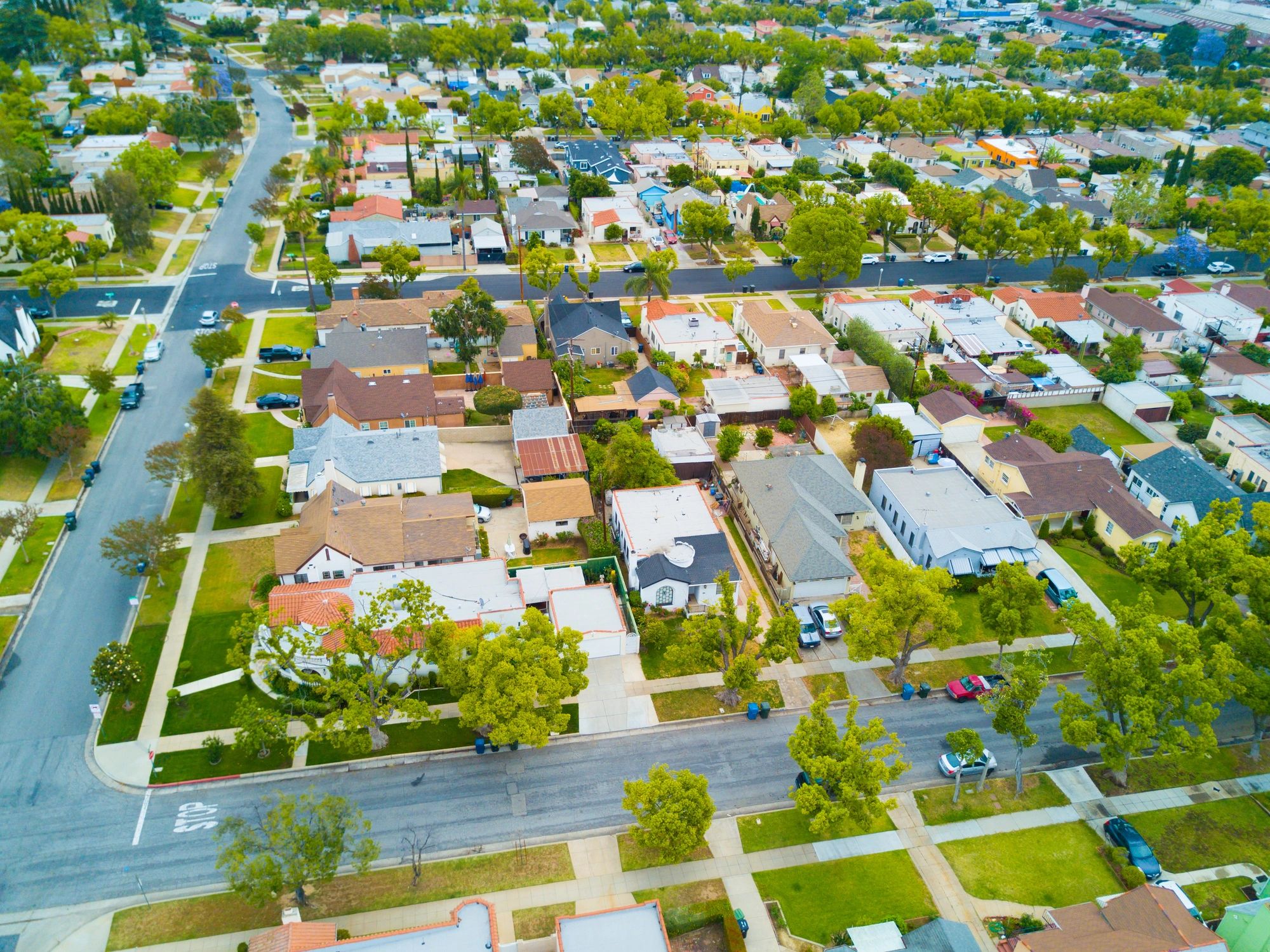Aerial view of homes and trees in Round Rock Texas